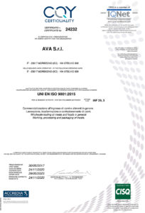 certificato qualità Ava food